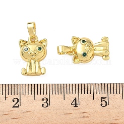 Brass Pave Cubic Zirconia Pendants&nbsp;KK-H076-10G