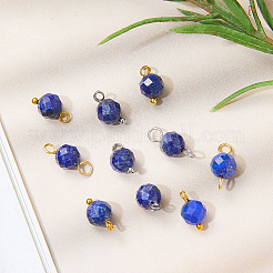 16Pcs 4 Styles September Birthstone Natural Lapis Lazuli Pendant and Connector Charms&nbsp;PALLOY-SW00117