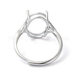 Adjustable 925 Sterling Silver Solitaire Ring Settings&nbsp;STER-K179-01P
