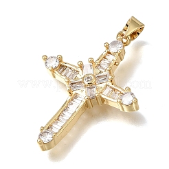 Brass Micro Pave Clear Cubic Zirconia Pendants&nbsp;CU-CBA9883-04B-G