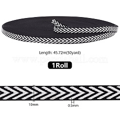 50 Yards Polyester Jacquard Herringbone Ribbons&nbsp;OCOR-WH0093-06A
