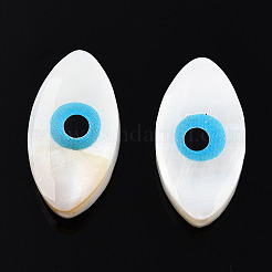Evil Eye Natural Freshwater Shell Beads&nbsp;SHEL-F001-34
