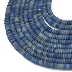 Frosted Natural Dyed & Heated Blue Aventurine Beads Strands&nbsp;G-K389-C11-01