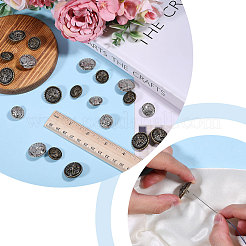 48Pcs 4 Styles Alloy Shank Buttons&nbsp;BUTT-CA0001-37