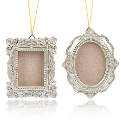 2 Sets 2 Styles Vintage Resin Hanging Photo Frame&nbsp;RESI-SP0001-21A-02