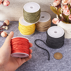 5 Rolls 5 Colors Nylon Braided Cord Ropes&nbsp;NWIR-PJ0001-01