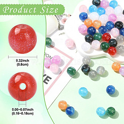 20Pcs Round Imitation Cat Eye Resin Beads&nbsp;RESI-YW0004-43A