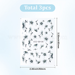 3Pcs Flower ABS Plastic Self Adhesive Nail Art Stickers&nbsp;MRMJ-SP0001-23