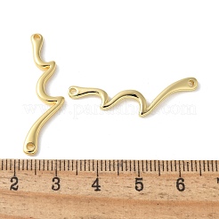 Brass Wave Shape Connector Charms&nbsp;KK-S518-04G