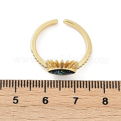Eye Brass Micro Pave Clear Cubic Zirconia Open Cuff Rings for Women&nbsp;RJEW-G343-29G-02