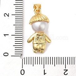 Brass Micro Pave Cubic Zirconia Pendants&nbsp;KK-E061-01G