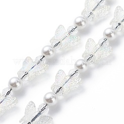 Transparent Acrylic Butterfly Beaded Keychain Wristlet Straps&nbsp;KEYC-JKC00410