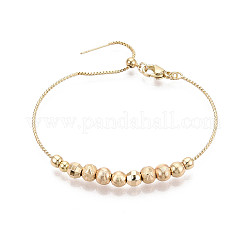 Adjustable Brass Beaded Slider Bracelets for Women&nbsp;BJEW-T022-22G