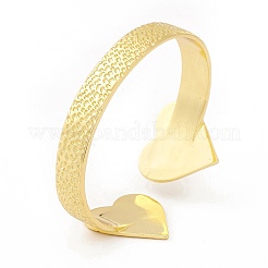 Rack Plating Brass Double Heart Open Cuff Bangle for Women&nbsp;BJEW-I302-03G