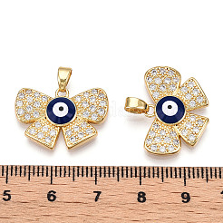Brass Micro Pave Cubic Zirconia Pendants&nbsp;KK-A181-VA299-2