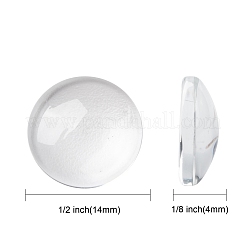 Transparent Glass Cabochons&nbsp;GGLA-R026-14mm