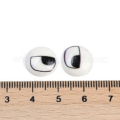 White and Black Flat Round Cartoon Resin Cabochons&nbsp;CRES-Q009-01C