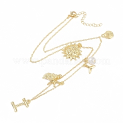 Bohemian Summer Beach Style 18K Gold Plated Shell Shape Initial Pendant Necklaces&nbsp;IL8059-9