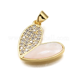 Brass Micro Pave Cubic Zirconia Pendants&nbsp;KK-K401-10G