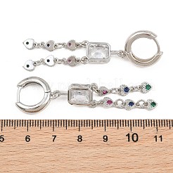 Brass Micro Pave Cubic Zirconia Chandelier Earrings&nbsp;KK-CBA8324-15P