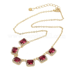 Rack Plating Brass Micro Pave Cubic Zirconia Necklaces&nbsp;NJEW-M215-03G-02