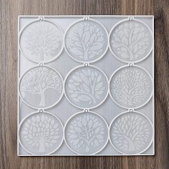 Flat Round with Tree of Life Pendant Silicone Molds&nbsp;DIY-L071-04