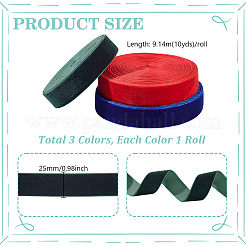 3 Rolls 3 Colors  Single Face Velvet Ribbon&nbsp;OCOR-GA0002-40