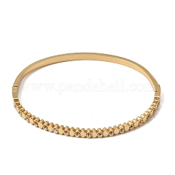 304 Stainless Steel Crystal Rhinestone Horse Eye Hinged Cuff Bangles for Women&nbsp;SA-CBA61B8-11G