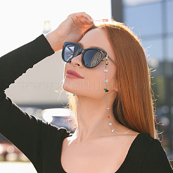 2Pcs Alloy & Natural Gemstone Chips Chains for Eyeglasses&nbsp;HJEW-FH00130
