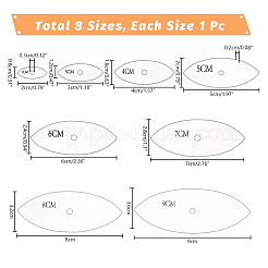 8Pcs 8 Sizes Transparent Acrylic Reusable Drawing Template for DIY Scrapbooking&nbsp;DIY-UN0006-32A