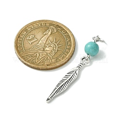 30Pcs Synthetic Turquoise Dyed Pendants&nbsp;PALLOY-JF02308-30A