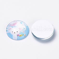 Printed Glass Flat Back Cabochons&nbsp;X-GGLA-Q056-017-10mm
