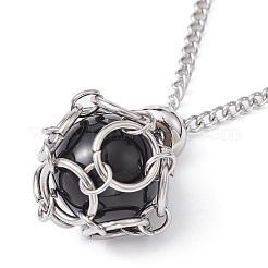Tarnish Resistant 304 Stainless Steel Macrame Pouch Empty Stone Holder for Pendant Necklaces Making&nbsp;NJEW-JN04416