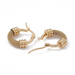 PVD Vacuum Plating 201 Stainless Steel Hoop Earrings for Women&nbsp;EJEW-B016-30G