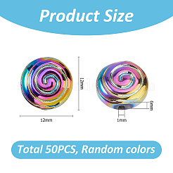 50Pcs Eletroplate Glass Beads&nbsp;GLAA-HS0001-09D