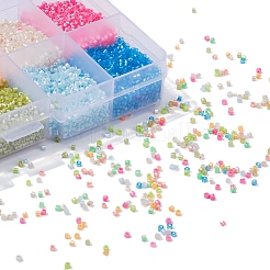 8000Pcs 10 Colors Fluorescent Color Glass Bugle Beads&nbsp;SEED-YW0001-32