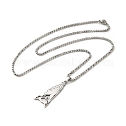 Non-Tarnish Bat Pendant Necklaces&nbsp;NJEW-C044-01P