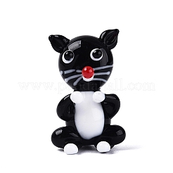 Handmade Lampwork Cat Figurine Display Decorations&nbsp;LAMP-N034-26