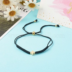 Cross Brass Beads Adjustable Nylon Thread Cord Bracelets&nbsp;BJEW-JB06396-02