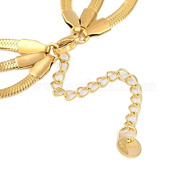 304 Stainless Steel Flat Snake Chain 3 Layer Necklaces&nbsp;NJEW-H038-02G