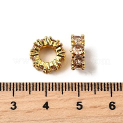 Large Hole Ring Brass Micro Pave Cubic Zirconia Spacer Beads&nbsp;ZIRC-L041-18H