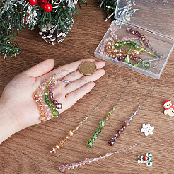 16Pcs 4 Colors Transparent Glass Beaded Pendants Decroationg&nbsp;HJEW-PH02199