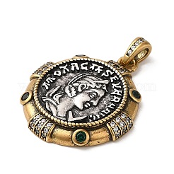 Brass with Cubic Zirconia Pendants&nbsp;KK-Z033-10AS