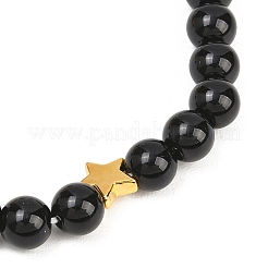12 Zodiac Sign Natural Black Obsidian Round Beads Stretch Bracelets for Men Women&nbsp;WG228FC-09