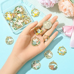28Pcs 7 Styles Alloy Enamel Pendants&nbsp;ENAM-YW0004-90