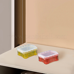 2Pcs 2 Colors Mini Plastic Storage Bins with Lid&nbsp;CON-LP0001-52