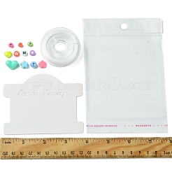 DIY Flat Round & Heart Acrylic & Plastic Beads Bracelets Making Kits&nbsp;DIY-FS0006-41