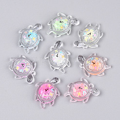 Transparent Acrylic and Glitter Powder Pendants&nbsp;TACR-T028-68
