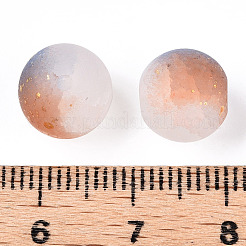 Frosted Baking Paint Crackle Glass Beads with Glitter Powder&nbsp;X-DGLA-T004-01A