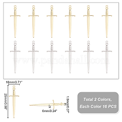 32Pcs 2 Colors Rack Plating Alloy Pendants&nbsp;FIND-UN0001-79